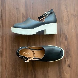 Black and white block heel from Francesca’s